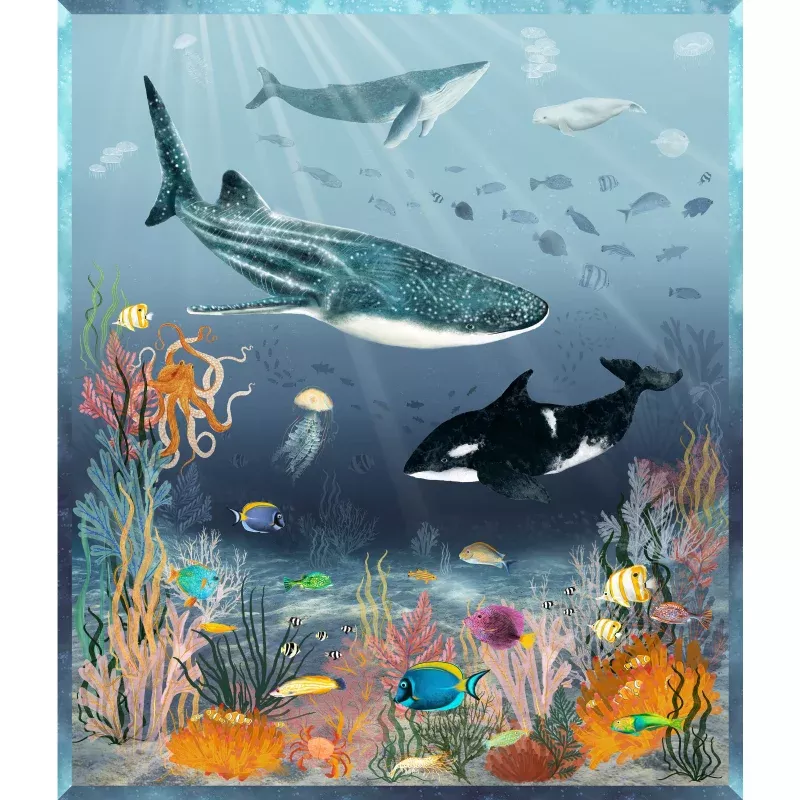 Windham Fabrics – Deep Blue – Beyond the Reef Panel