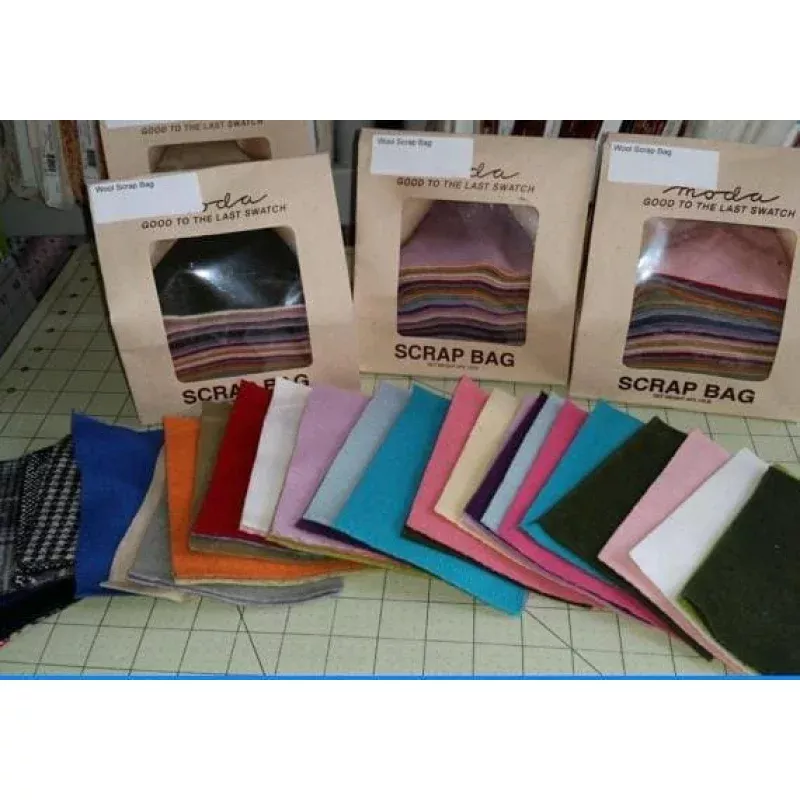 WOOL Scrap Bag – From MODA!! – Surprise Grab Bag! – WOOL SCRAP