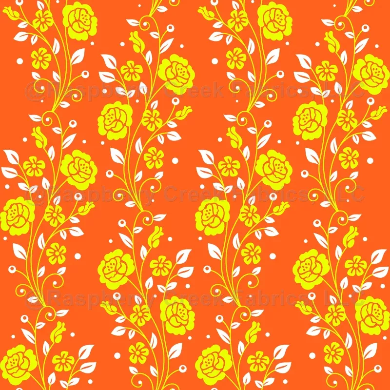 Yellow Flowers, Floral Pattern, Boho, Retro Pattern