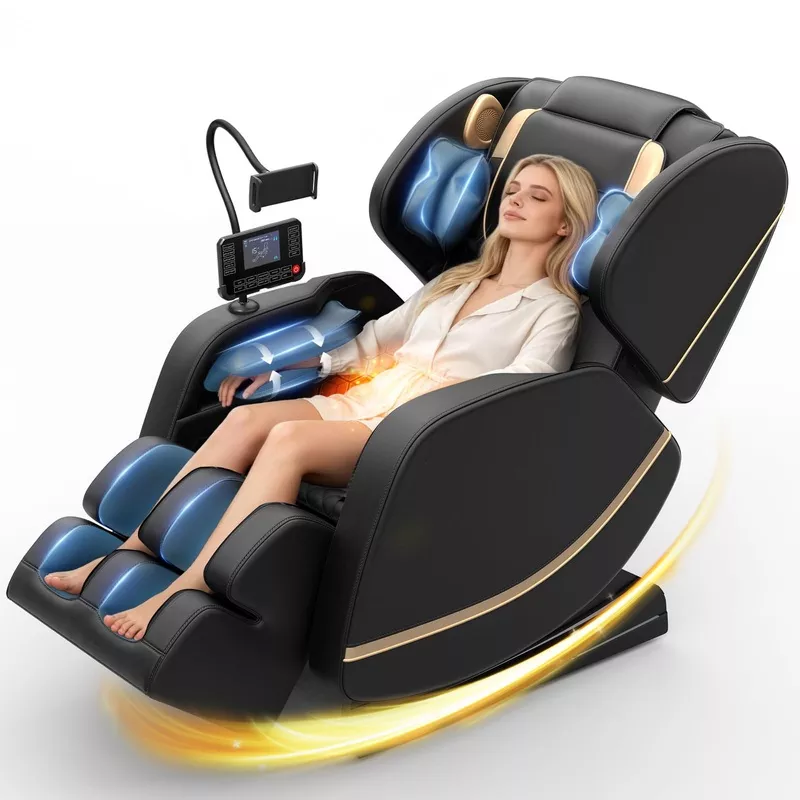 Zero Gravity Full Body Massage Chair Black and White