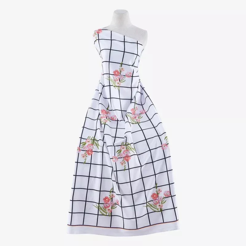 ZINNIA EMROIDERY PRINT CHECKER| 24965