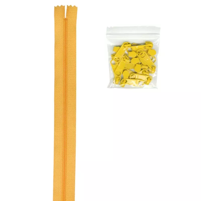 Zipper Chain 4yrds and 16 Extra-Large Coordinated Pulls Yellow By Annie BYA-ZIPYD-190