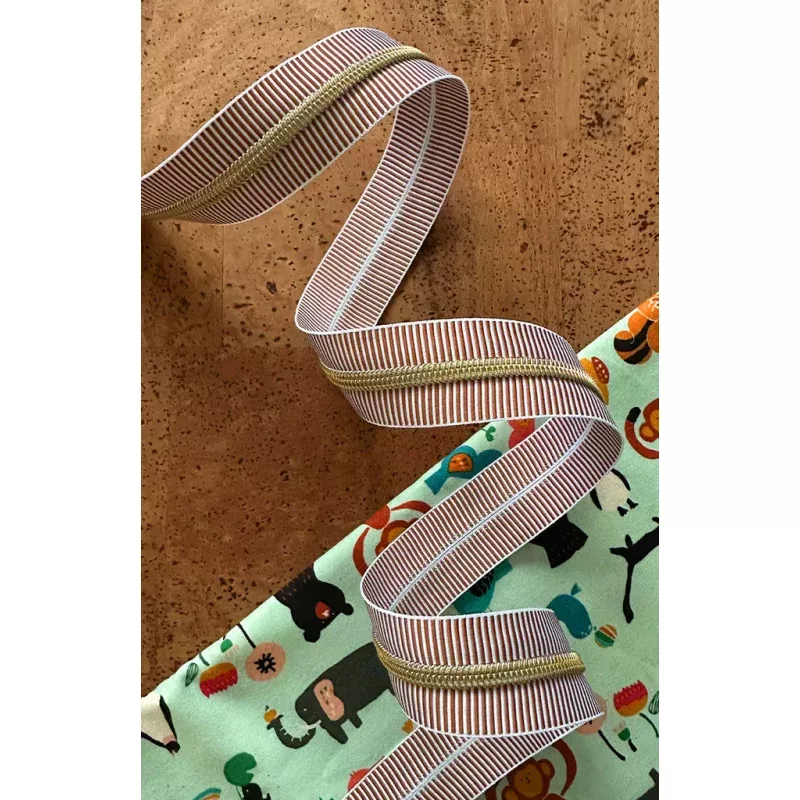 Zipper Tape- Earth with Gold